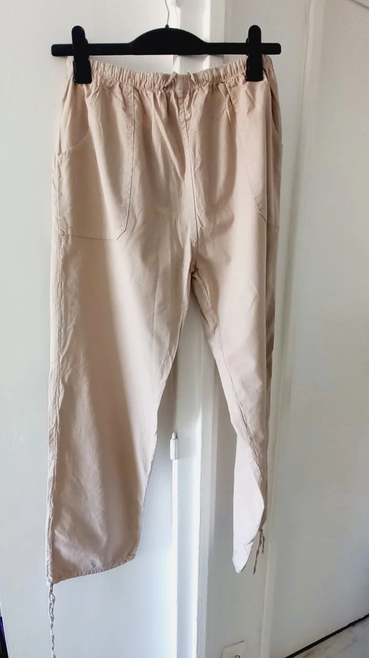 calça leve tamanho G bege 100% algodão NOVO – photo 8